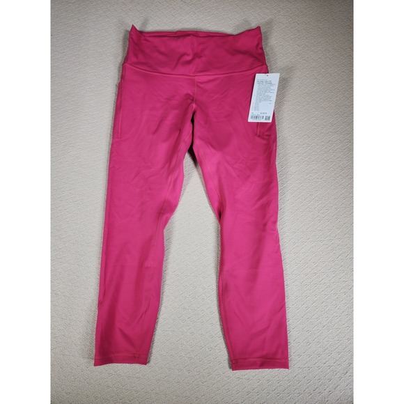 Lululemon Wunder Train HR Tight 25 inch pockets Leggings Women's Size 14 Pink - Picture 1 of 7